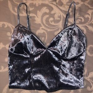 Free People XS velvet crop top tank